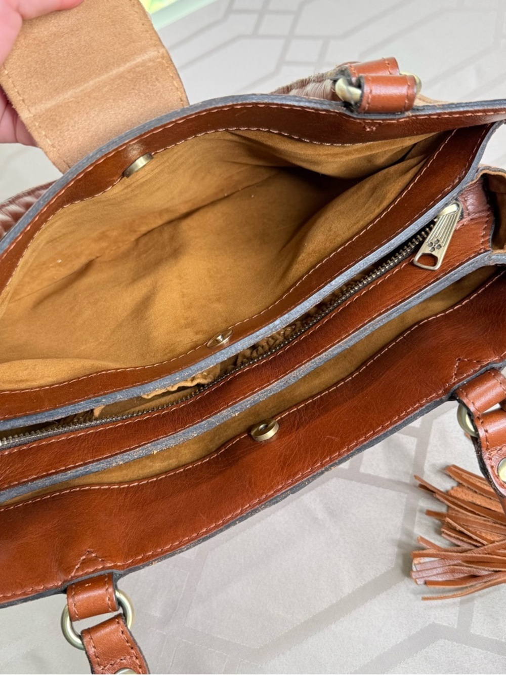 Patricia Nash My European Trip RIENZO Leather Satchel Bag - Picture 7 of 12